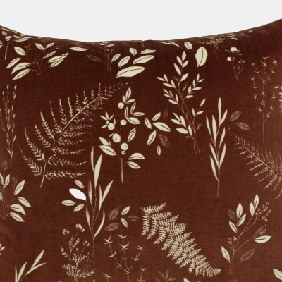Furn Fearne Botanical Print Feather Filled Cushion (brick) (20 X 20in) In Red