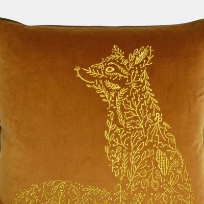 Furn Forest Fauna Fox Throw Pillow Cover In Brown