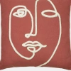 FURN FURN UNO FACE THROW PILLOW COVER (BRICK RED) (ONE SIZE)