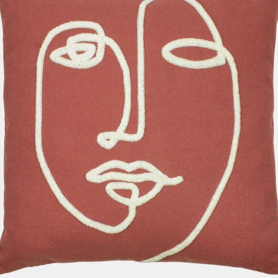 Furn Uno Face Throw Pillow Cover (brick Red) (one Size)