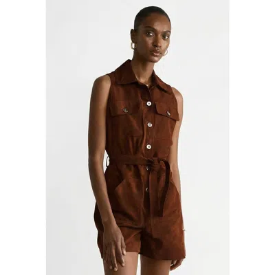 Furniq Uk Alina Suede Romper In Brown