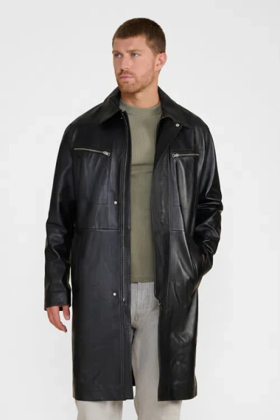 Furniq Uk Camden Leather Trench Coat In Animal Print