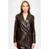 Furniq Uk Cassandra Leather Jacket In Brown