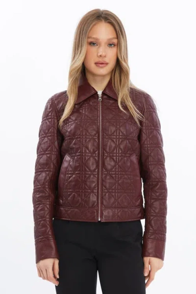 Furniq Uk Chloe Quilted Leather Jacket In Multi