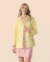Furniq Uk Colette Leather Shirt Style Jacket In Yellow