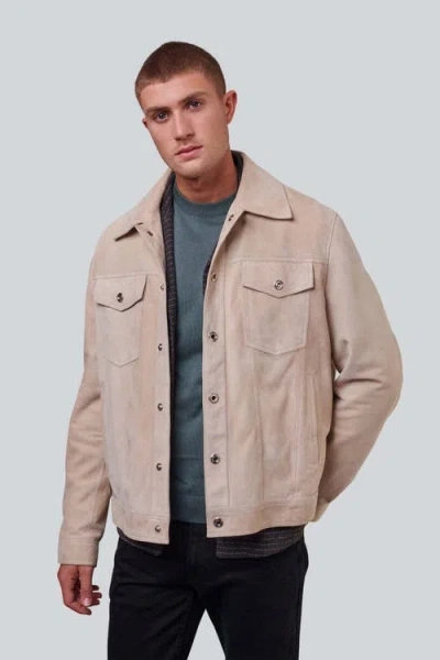 Furniq Uk Enzo Suede Shirt Jacket In Neutral