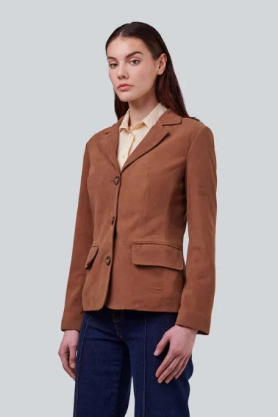 Furniq Uk Esther Suede Jacket In Brown