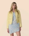 Furniq Uk Flora Cropped Leather Jacket In Yellow