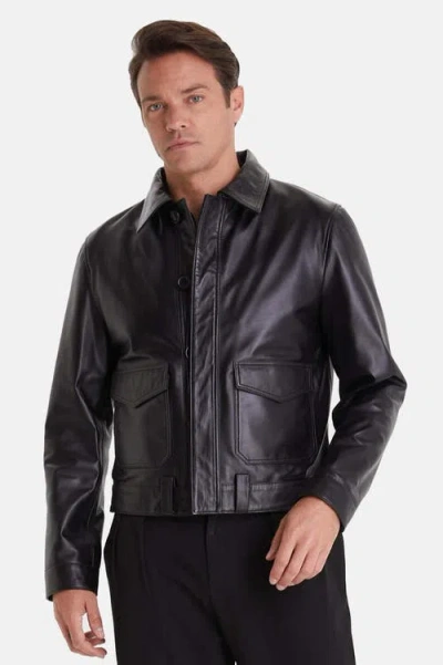 Furniq Uk Hugo Leather Jacket In Black