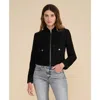 Furniq Uk Isabella Suede Jacket In Black