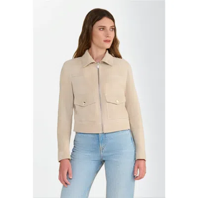 Furniq Uk Isabella Suede Jacket In White