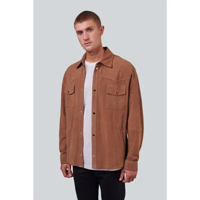Furniq Uk Jett Suede Shirt Jacket In Brown