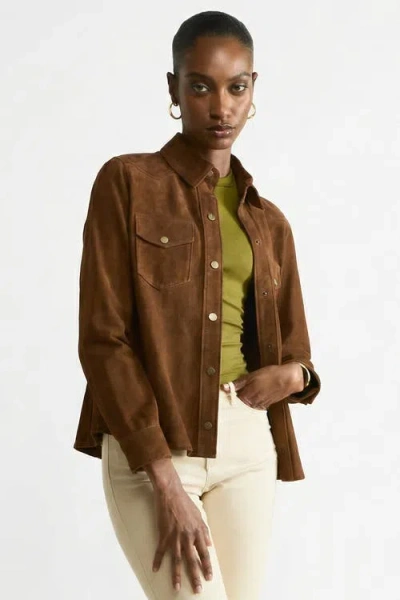 Furniq Uk Juliet Suede Shirt In Brown