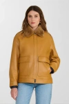 Furniq Uk Llc Alma Leather Jacket In Brown