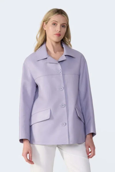 Furniq Uk Llc Colette Leather Jacket In Purple