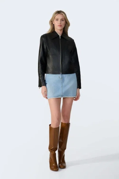 Furniq Uk Llc Daisy Leather Jacket In Black