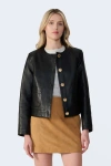 Furniq Uk Llc Margot Leather Jacket In Black
