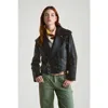 Furniq Uk Lydia Leather Jacket In Black