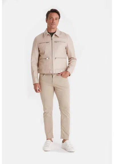 Furniq Uk Marcus Leather Jacket In Brown