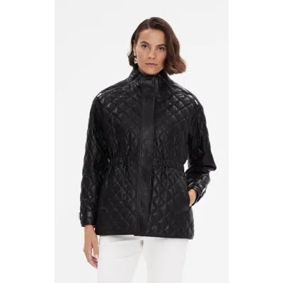 Furniq Uk Nora Leather Coat In Black