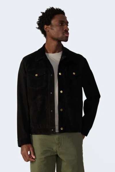 Furniq Uk Ollie Suede Jacket In Black
