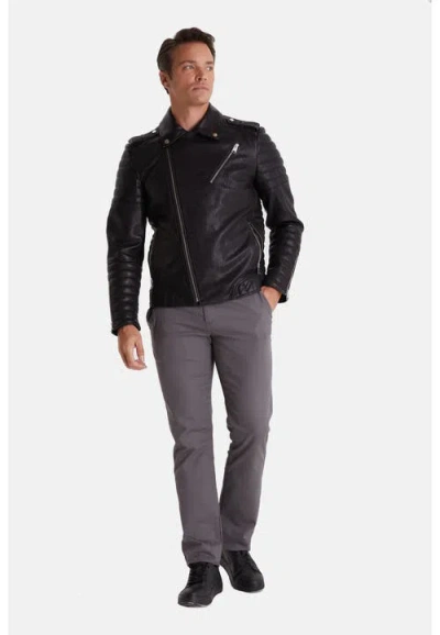 Furniq Uk Quentin Leather Jacket In Black