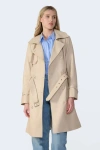 Furniq Uk Soho Leather Trench Coat In Neutral