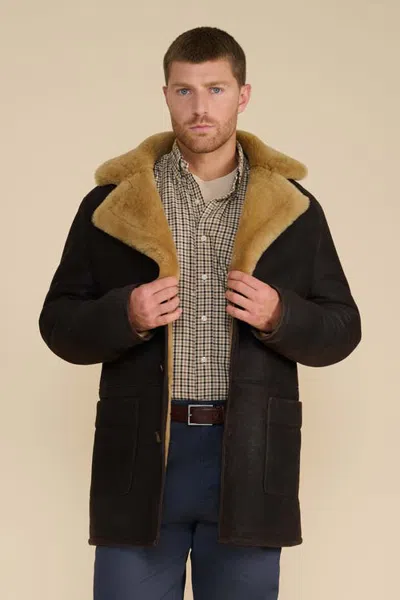 Furniq Uk William Shearling Coat In Brown