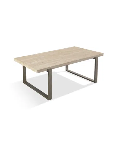 Furniture Ariela Travertine Occasional Coffee Table In Travertine Light Taupe