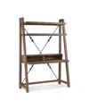 Furniture Autumn Flint Oak Home Office Ladder Desk In Flint Oak Brown