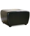 Furniture Blayne Leather Ottoman In Black