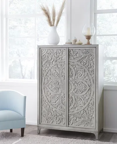 Furniture Boho Chic Wardrobe In Washed Wht