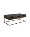 Furniture Wood Three-drawer Coffee Table In Double Fudge Brown