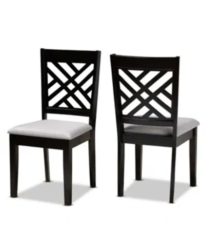 FURNITURE FURNITURE CARON TRANSITIONAL 2 PIECE DINING CHAIR SET WITH SEAT