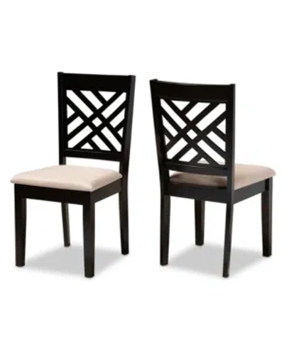 Furniture Caron Transitional 2 Piece Dining Chair Set With Seat In Sand