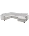 Furniture Closeout! Arond 144" 3-pc. Leather Sectional With Chaise, Created For Macy's In Sand
