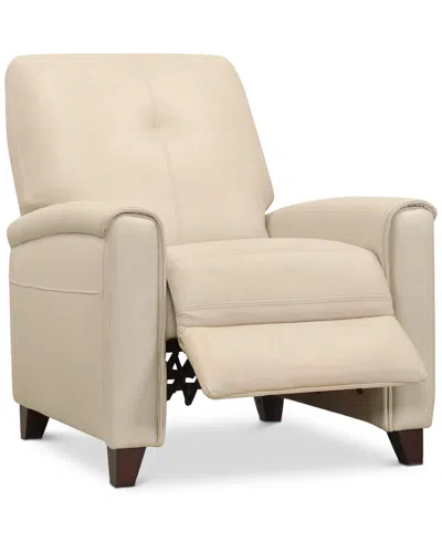 Furniture Closeout! Ashlinn 34" Pastel Leather Pushback Recliner, Created For Macy's In Butter Yellow