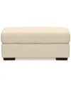Furniture Closeout! Ashlinn 43" Pastel Leather Storage Ottoman, Created For Macy's In Butter Yellow