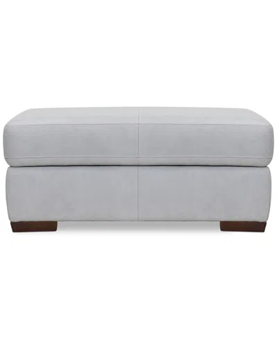 Furniture Closeout! Ashlinn 43" Pastel Leather Storage Ottoman, Created For Macy's In Grey Mist