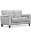 Furniture Closeout! Ashlinn 61" Tufted Pastel Leather Loveseat, Created For Macy's In Grey Mist