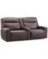 Furniture Closeout! Dextan Leather 3-pc. Sofa With 2 Power Recliners And 1 Usb Console, Created For Macy's In Brown