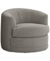 Furniture Closeout! Jenselle 36" Fabric Swivel Chair, Created For Macy's In Grey