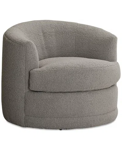 Furniture Closeout! Jenselle 36" Fabric Swivel Chair, Created For Macy's In Grey