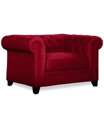 Furniture Closeout! Kallison 52" Fabric Arm Chair, Created For Macy's In Pinot