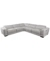 Furniture Closeout! Krofton 5-pc. Beyond Leather Fabric Sectionals With 2 Power Motion Recliners, Created For In Fog