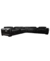 Furniture Closeout! Krofton 7-pc. Beyond Leather Fabric Sectional With 3 Power Motion Recliners And 2 Consoles In Blackberry