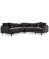 Furniture Closeout! Mariyah 3-pc. Fabric Sectional, Created For Macy's In Storm