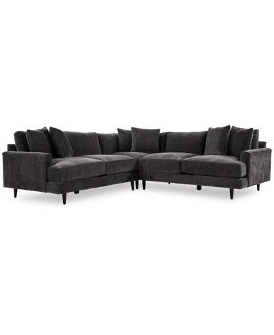 Furniture Closeout! Mariyah 3-pc. Fabric Sectional, Created For Macy's In Storm