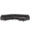 Furniture Closeout! Mariyah Fabric 4-pc. Sectional With Chaise, Created For Macy's In Storm