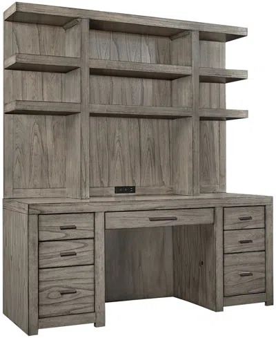 Furniture Closeout! Modern Loft 2pc Credenza Set (credenza And Hutch) In Graystone